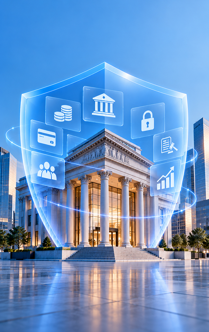 Bank protected by a digital shield